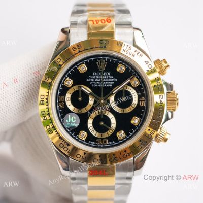 Swiss Copy Rolex Cosmo Daytona 904L 2-Tone Diamond Watch 7750 Movement